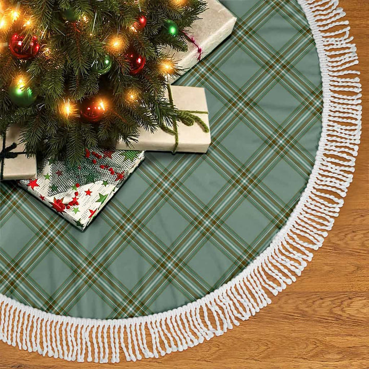 Scottish Kelly Dress Clan Tartan Christmas Tree Skirt Tassels 2 Tartan Plaid