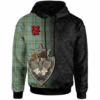 Scottish Kelly Dress Clan Tartan Hoodie - Half Thistle Flowers Celtic Design Front Side Tartan Plaid