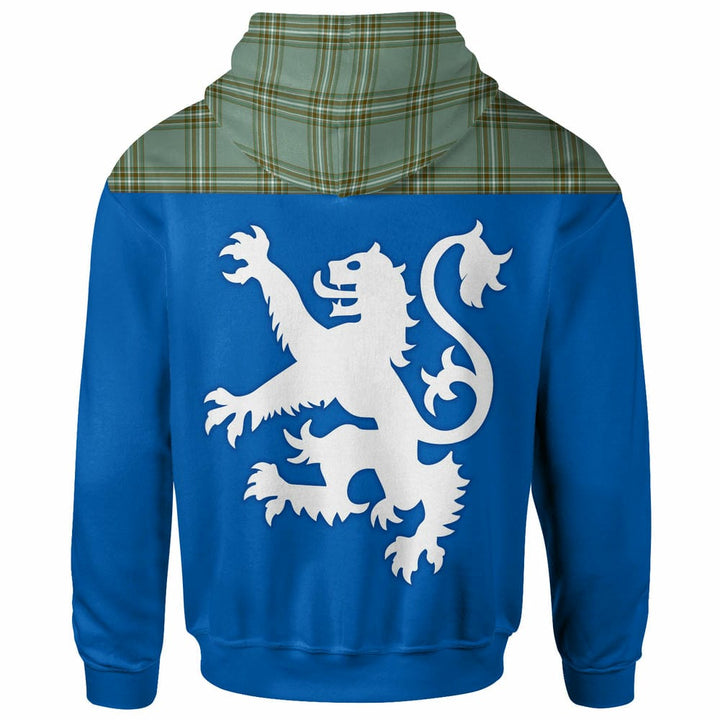 Scottish Kelly Dress Clan Tartan Hoodie - Lion Rampant of Scotland With Flag back Side Tartan Plaid