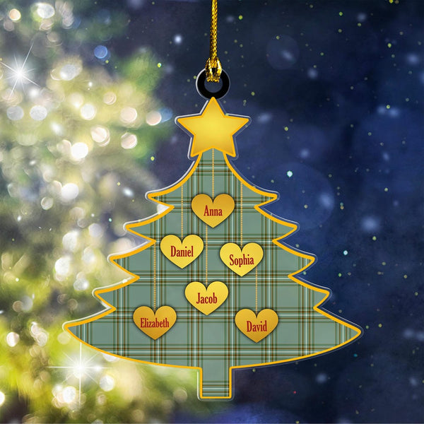 Scottish Kelly Dress Clan Tartan Ornament Custom Family Christmas Tree Tartan Plaid 1