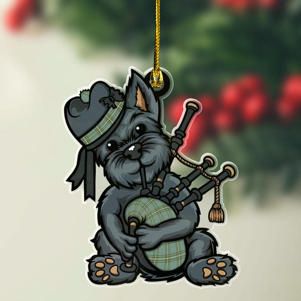 Scottish Kelly Dress Clan Tartan Ornament Scottish Terrier Plays The Bagpipes Tartan Plaid
