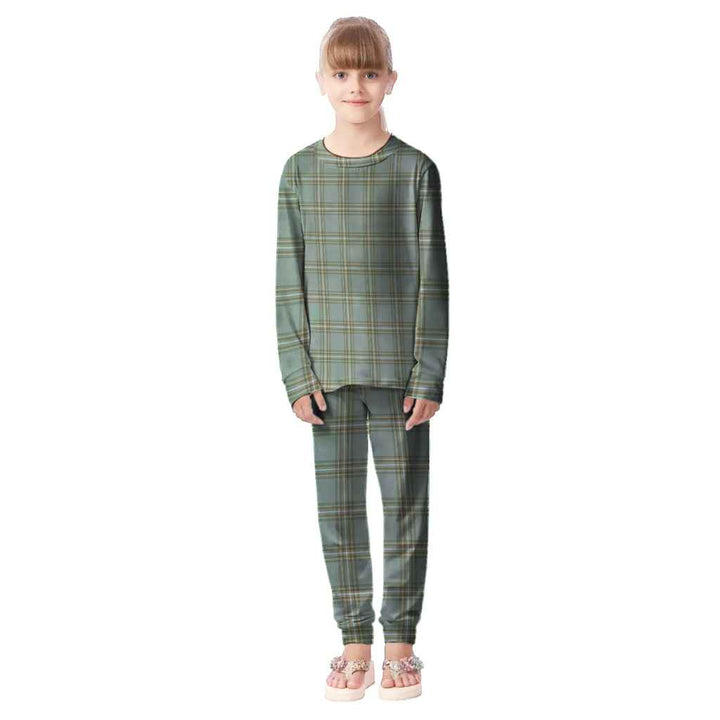 Scottish Kelly Dress Clan Tartan Pajama Set Kid Front Side Tartan Plaid