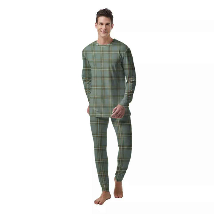 Scottish Kelly Dress Clan Tartan Pajama Set  Men Front Side Tartan Plaid