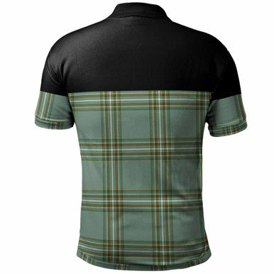 Scottish Kelly Dress Clan Tartan Polo Shirt - Horizontal Style Back Side Tartan Plaid