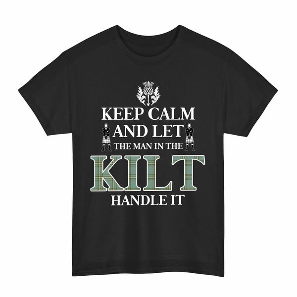 Scottish Kelly Dress Clan Tartan T-Shirt - Keep Calm Tartan Plaid Black Color