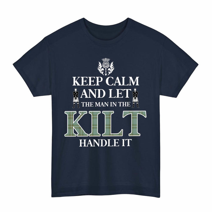 Scottish Kelly Dress Clan Tartan T-Shirt - Keep Calm Tartan Plaid Navy Color