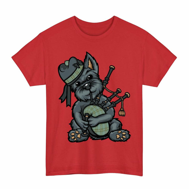 Scottish Kelly Dress Clan Tartan Terrier Bagpipes T-Shirt Tartan Plaid Red Color