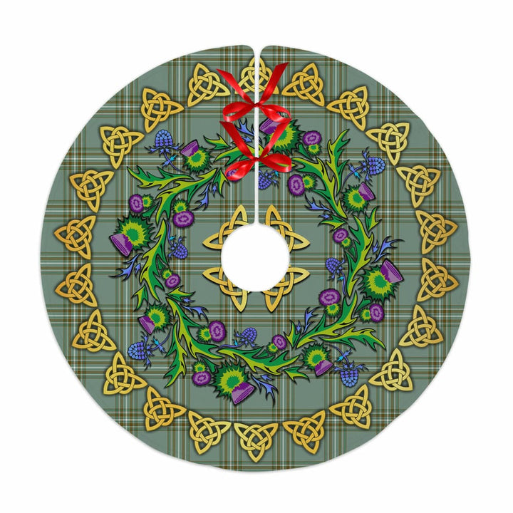 Scottish Kelly Dress Clan Tartan Thistle Celtic Knot Christmas Tree Skirt No Tassels Tartan Plaid 1