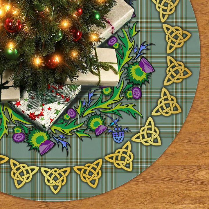 Scottish Kelly Dress Clan Tartan Thistle Celtic Knot Christmas Tree Skirt No Tassels Tartan Plaid 2