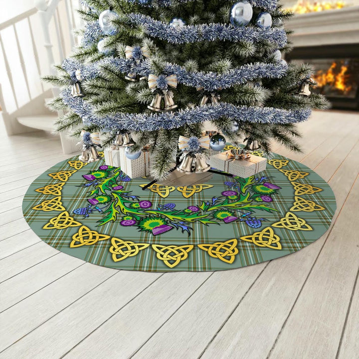 Scottish Kelly Dress Clan Tartan Thistle Celtic Knot Christmas Tree Skirt No Tassels Tartan Plaid 3