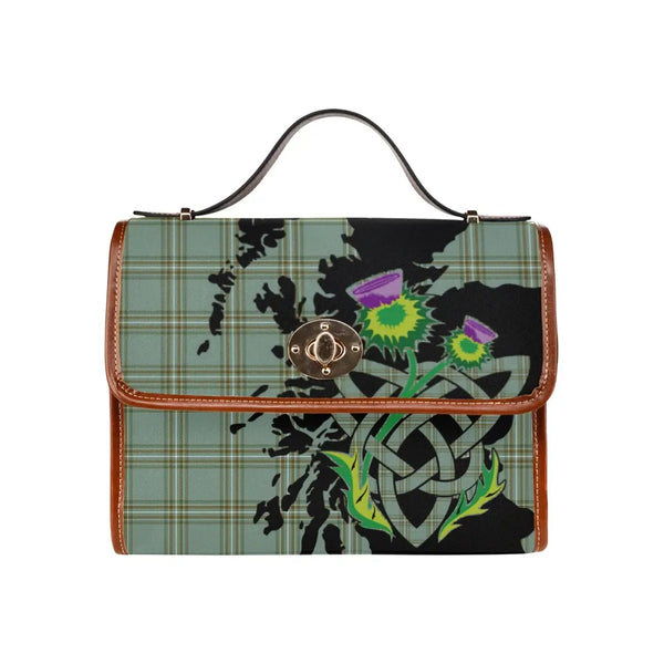 Scottish Kelly Dress Clan Tartan Waterproof Canvas Bag With Thistle Tartan Plaid 2