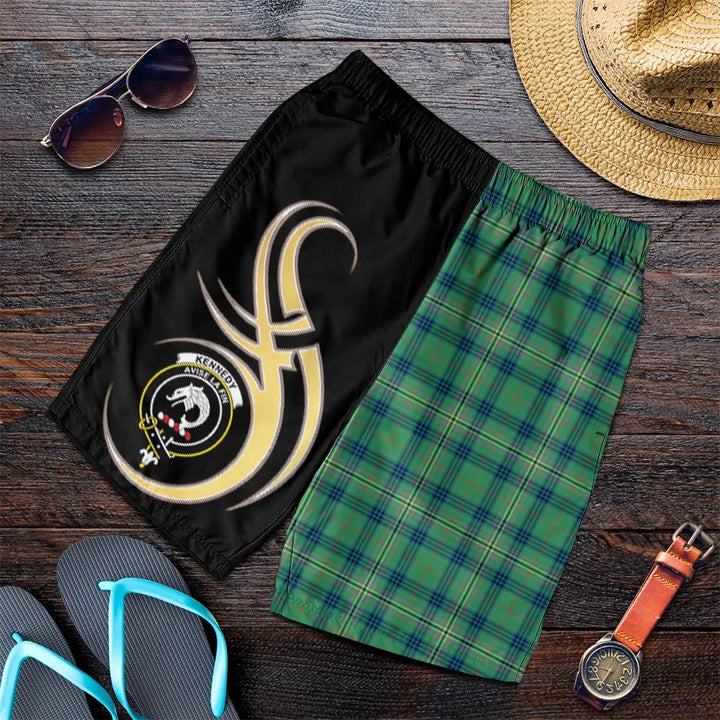 Scottish Kennedy Ancient Clan Crest Tartan Believe in Me Men's Shorts