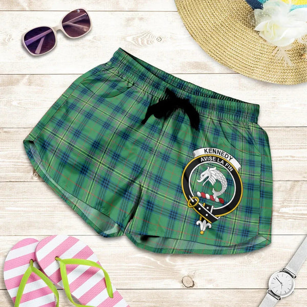 Scottish Kennedy Ancient Clan Crest Tartan Women Shorts