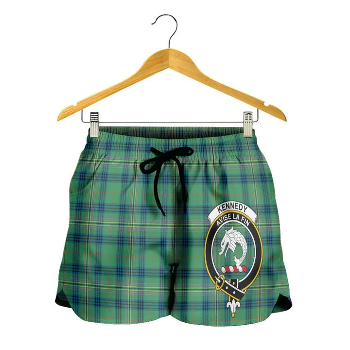 Scottish Kennedy Ancient Clan Crest Tartan Women Shorts