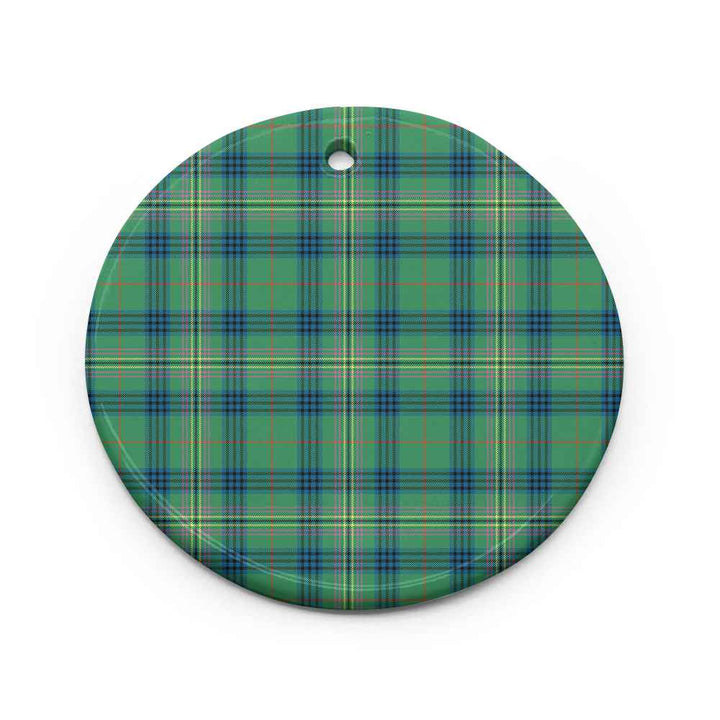 Scottish Kennedy Ancient Clan Tartan Ceramic Ornament Circle Shape Tartan Plaid