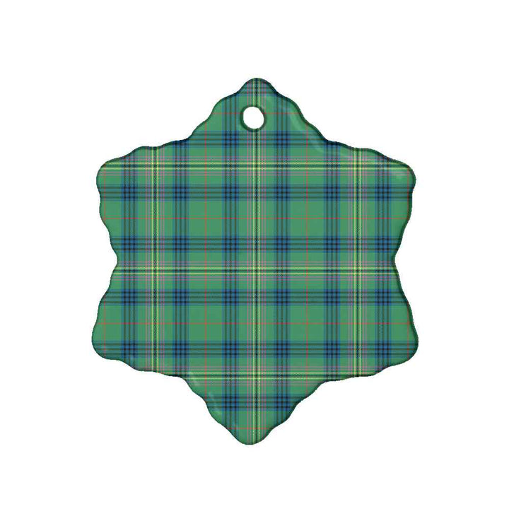 Scottish Kennedy Ancient Clan Tartan Ceramic Ornament Snow Flake Shape Tartan Plaid