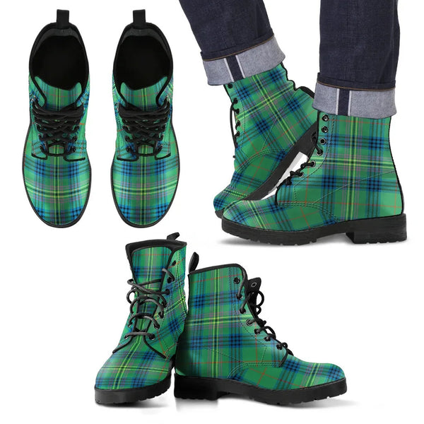 Scottish Kennedy Ancient Clan Tartan Leather Boots