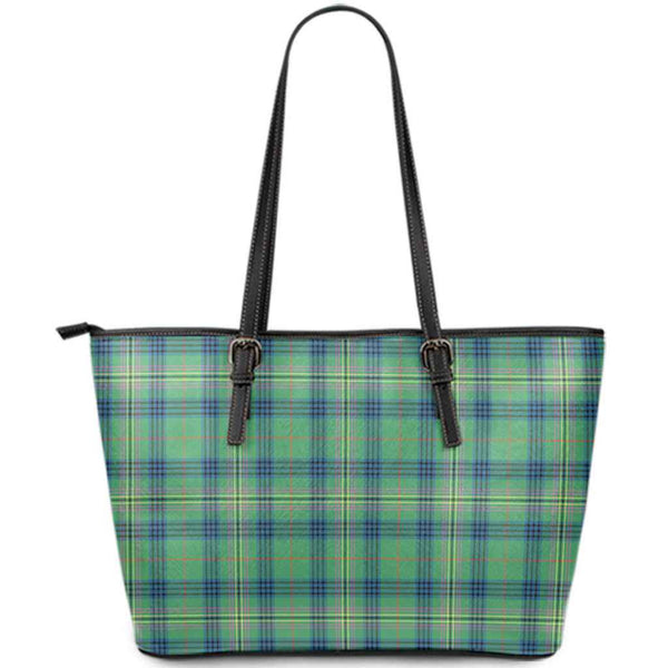 Scottish Kennedy Ancient Clan Tartan Leather Tote Tartan Plaid