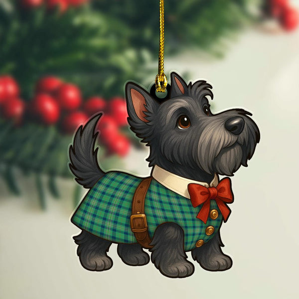 Scottish Kennedy Ancient Clan Tartan Ornament Scottie Dog Tartan Plaid