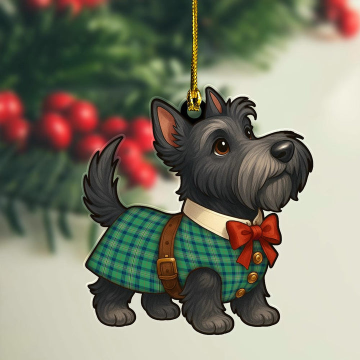 Scottish Kennedy Ancient Clan Tartan Ornament Scottie Dog Tartan Plaid