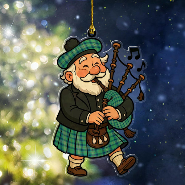 Scottish Kennedy Ancient Clan Tartan Ornament Scottish Santa In Kilt Tartan Plaid