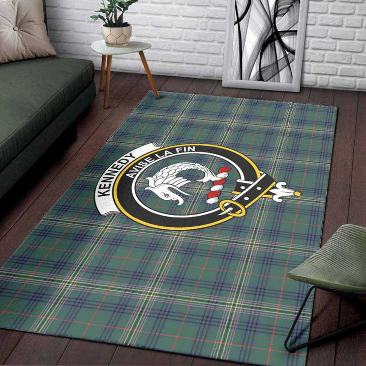Scottish Kennedy Clan Crest Tartan Area Rug Tartan Plaid 3