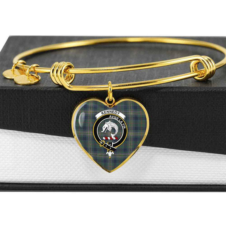 Scottish Kennedy Clan Crest Tartan Bangle Heart Tartan Plaid 6