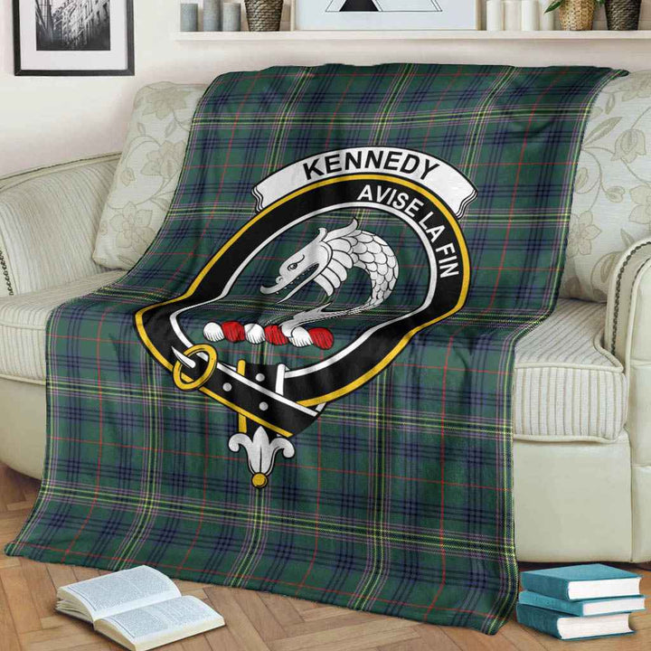 Scottish Kennedy Clan Crest Tartan Blanket Tartan Plaid 3