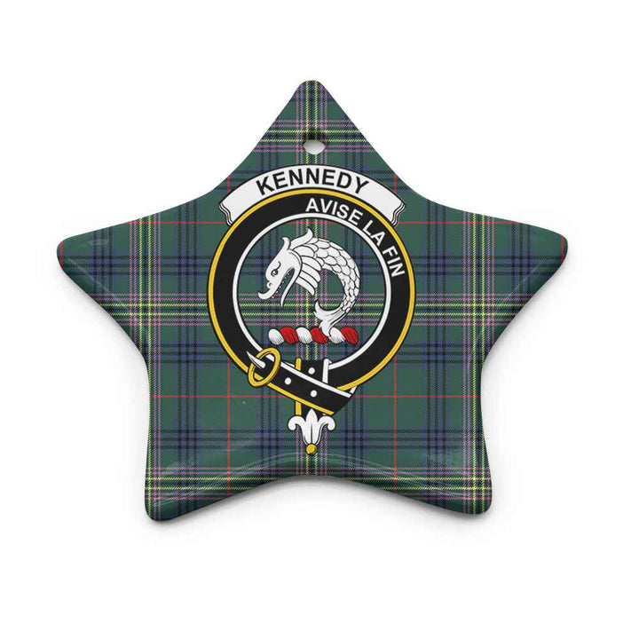 Scottish Kennedy Clan Crest Tartan Ceramic Ornament Star Shape Tartan Plaid