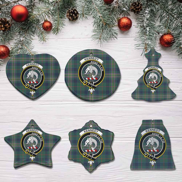 Scottish Kennedy Clan Crest Tartan Ceramic Ornament All Tartan Plaid