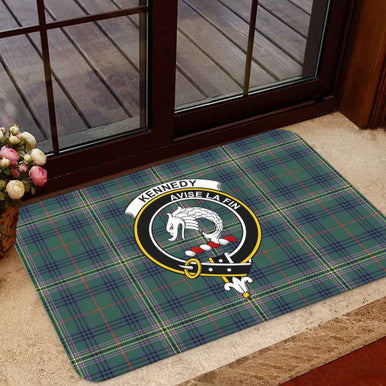 Scottish Kennedy Clan Crest Tartan Door Mat Tartan Plaid 1
