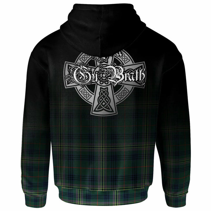Scottish Kennedy Clan Crest Tartan Hoodie - Alba Gu Brath Family Crest Celtic Inspired Back Side Tartan Plaid