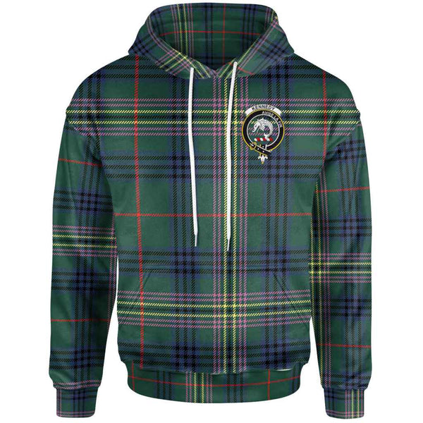 Scottish Kennedy Clan Crest Tartan Hoodie Front Side Tartan Plaid