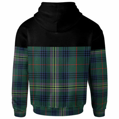 Scottish Kennedy Clan Crest Tartan Hoodie - Horizontal Style Back Side Tartan Plaid