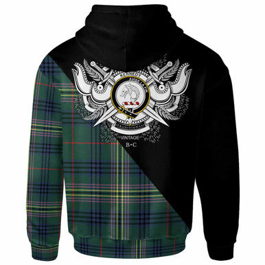 Scottish Kennedy Clan Crest Tartan Hoodie - Military Logo Back Side Tartan Plaid