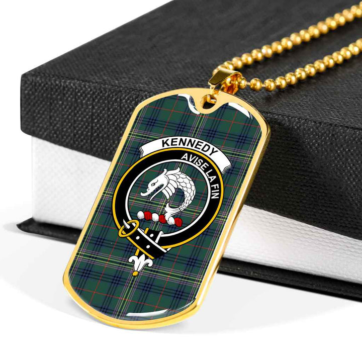 Scottish Kennedy Clan Crest Tartan Military Dog Tag Necklace Tartan Plaid 6