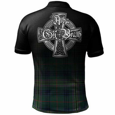 Scottish Kennedy Clan Crest Tartan Polo Shirt - Alba Gu Brath Family Crest Celtic Inspired Back Side Tartan Plaid