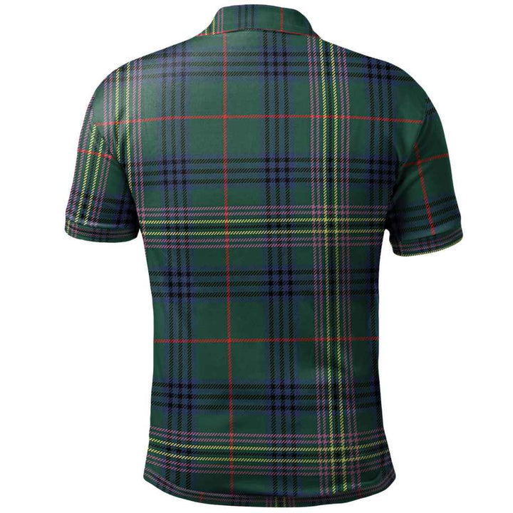 Scottish Kennedy Clan Crest Tartan Polo Shirt Back Side Tartan Plaid