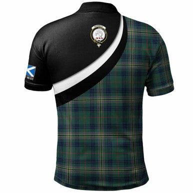 Scottish Kennedy Clan Crest Tartan Polo Shirt - Scotland Forever Style Back Side Tartan Plaid