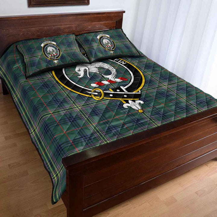 Scottish Kennedy Clan Crest Tartan Quilt Bed Set Tartan Plaid 4