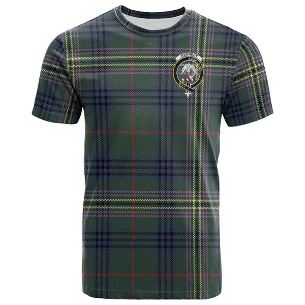 Scottish Kennedy Clan Crest Tartan T-Shirt Front Side Tartan Plaid