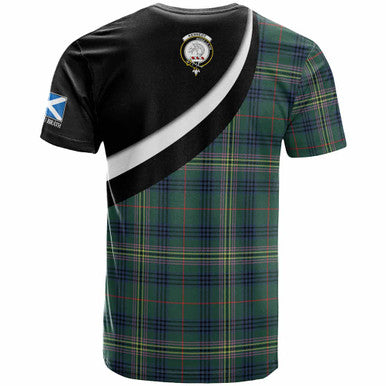 Scottish Kennedy Clan Crest Tartan T-Shirt - Scotland Forever Style Back Side Tartan Plaid