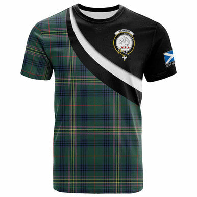 Scottish Kennedy Clan Crest Tartan T-Shirt - Scotland Forever Style Front Side Tartan Plaid