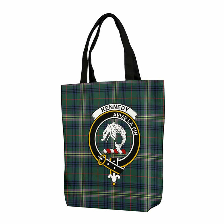 Scottish Kennedy Clan Crest Tartan Canvas Bag With Shoulder Strap Tartan Plaid 1