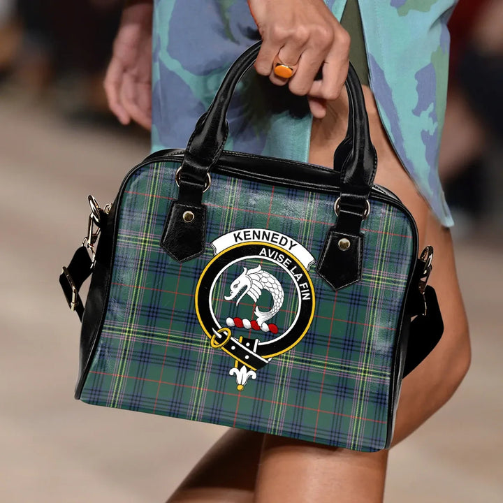 Scottish Kennedy Modern Clan Crest Tartan Shoulder Handbag Tartan Plaid 2