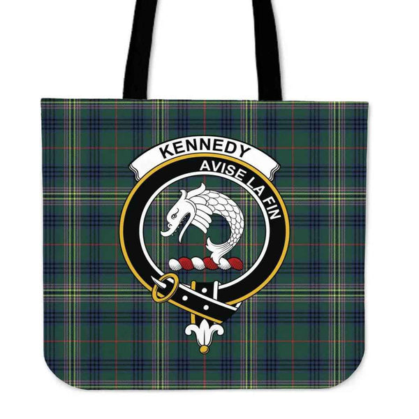Scottish Kennedy Modern Clan Crest Tartan Tote Bag Tartan Plaid