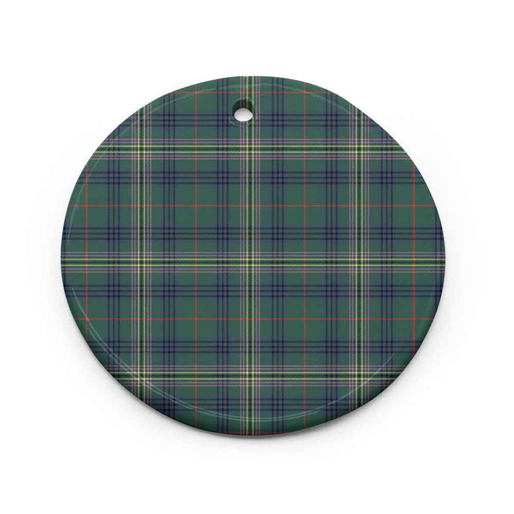 Scottish Kennedy Modern Clan Tartan Ceramic Ornament Circle Shape Tartan Plaid