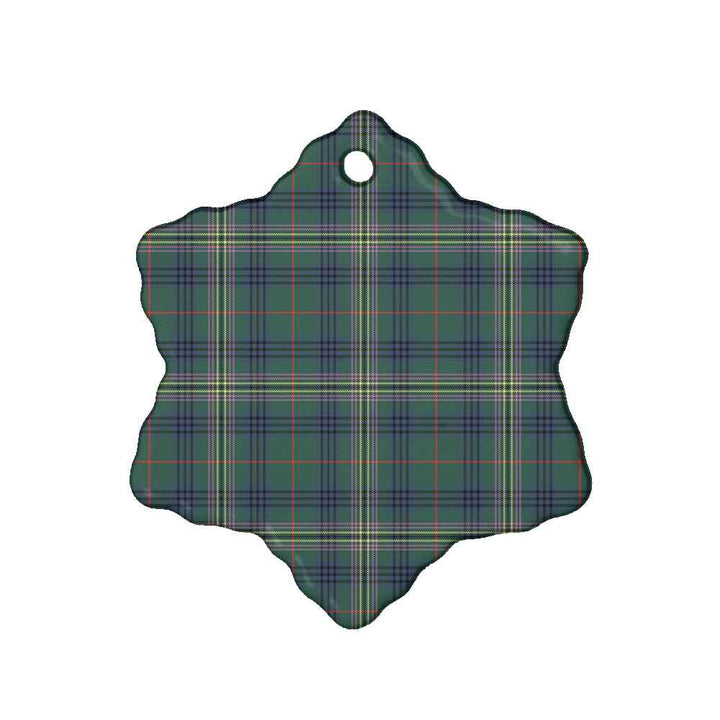 Scottish Kennedy Modern Clan Tartan Ceramic Ornament Snow Flake Shape Tartan Plaid