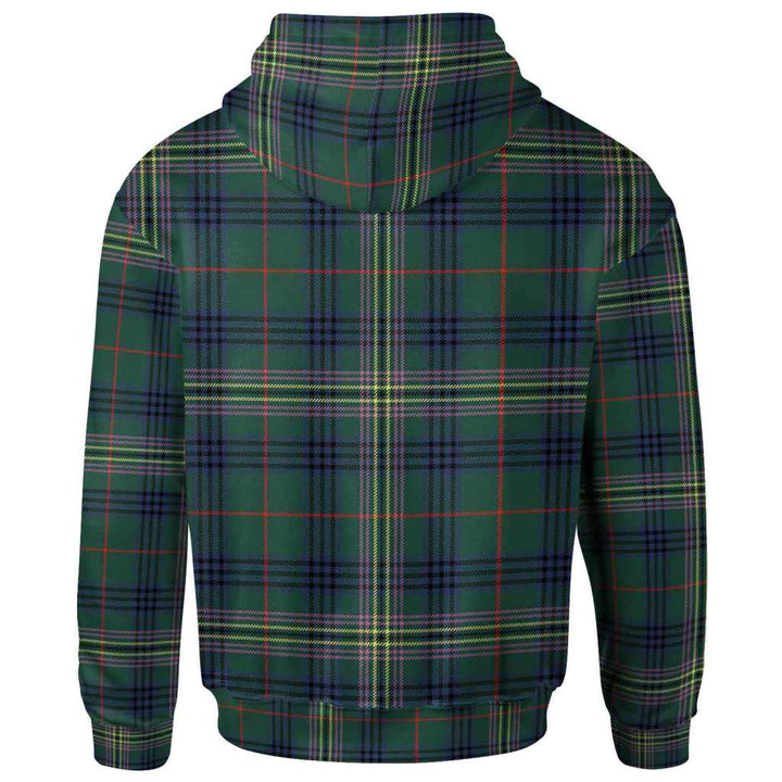 Scottish Kennedy Modern Clan Tartan Hoodie Back Side Tartan Plaid