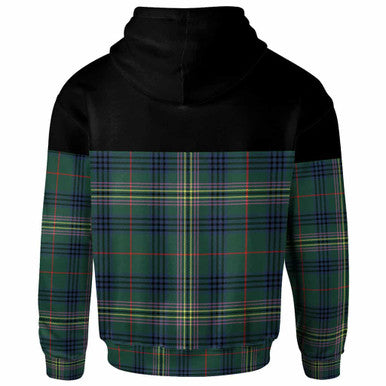Scottish Kennedy Modern Clan Tartan Hoodie - Horizontal Style Back Side Tartan Plaid